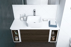 Акватон Столешница под раковину Брук 120 (20+80+20) белая – фотография-3